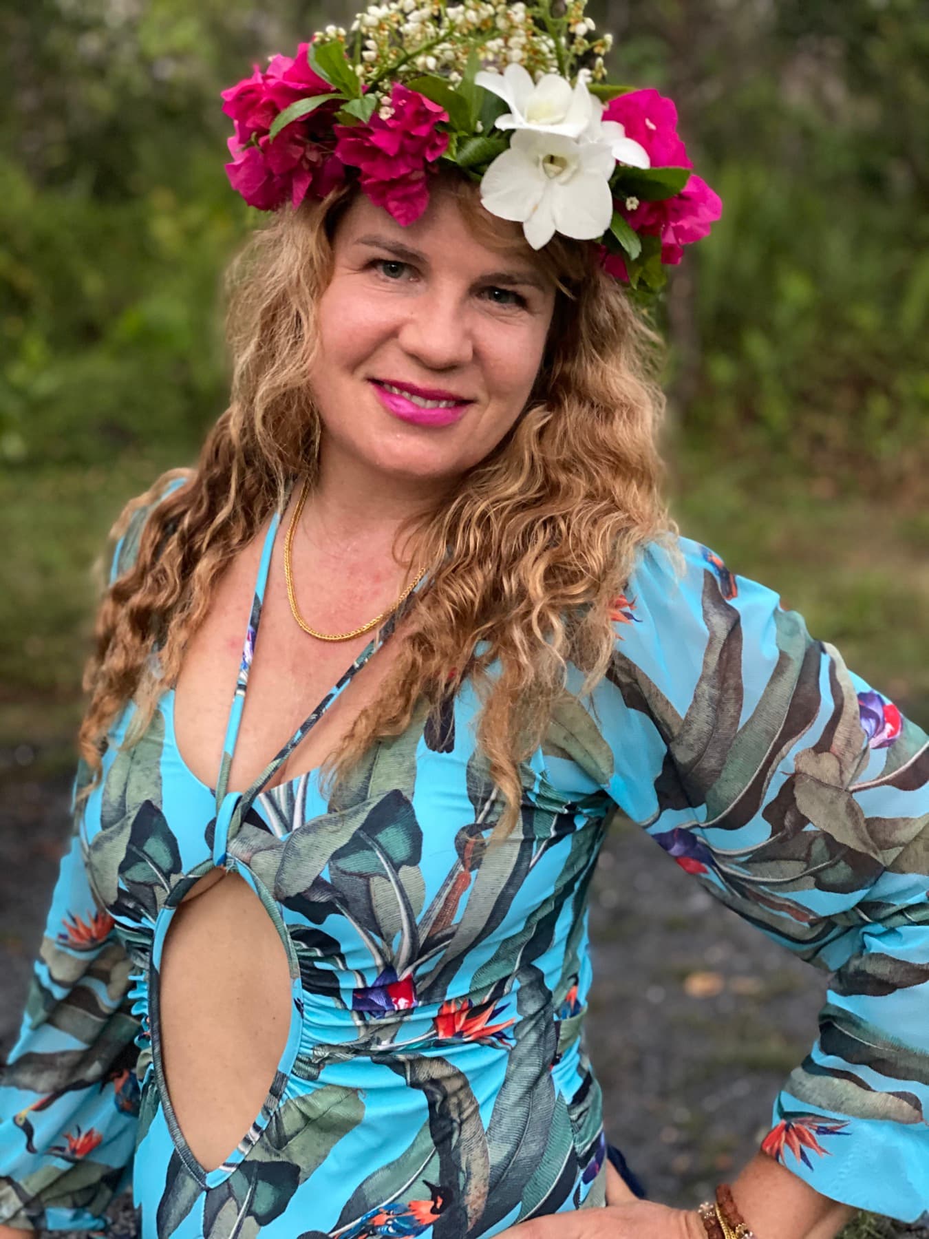 Portrait with fresh flower crown