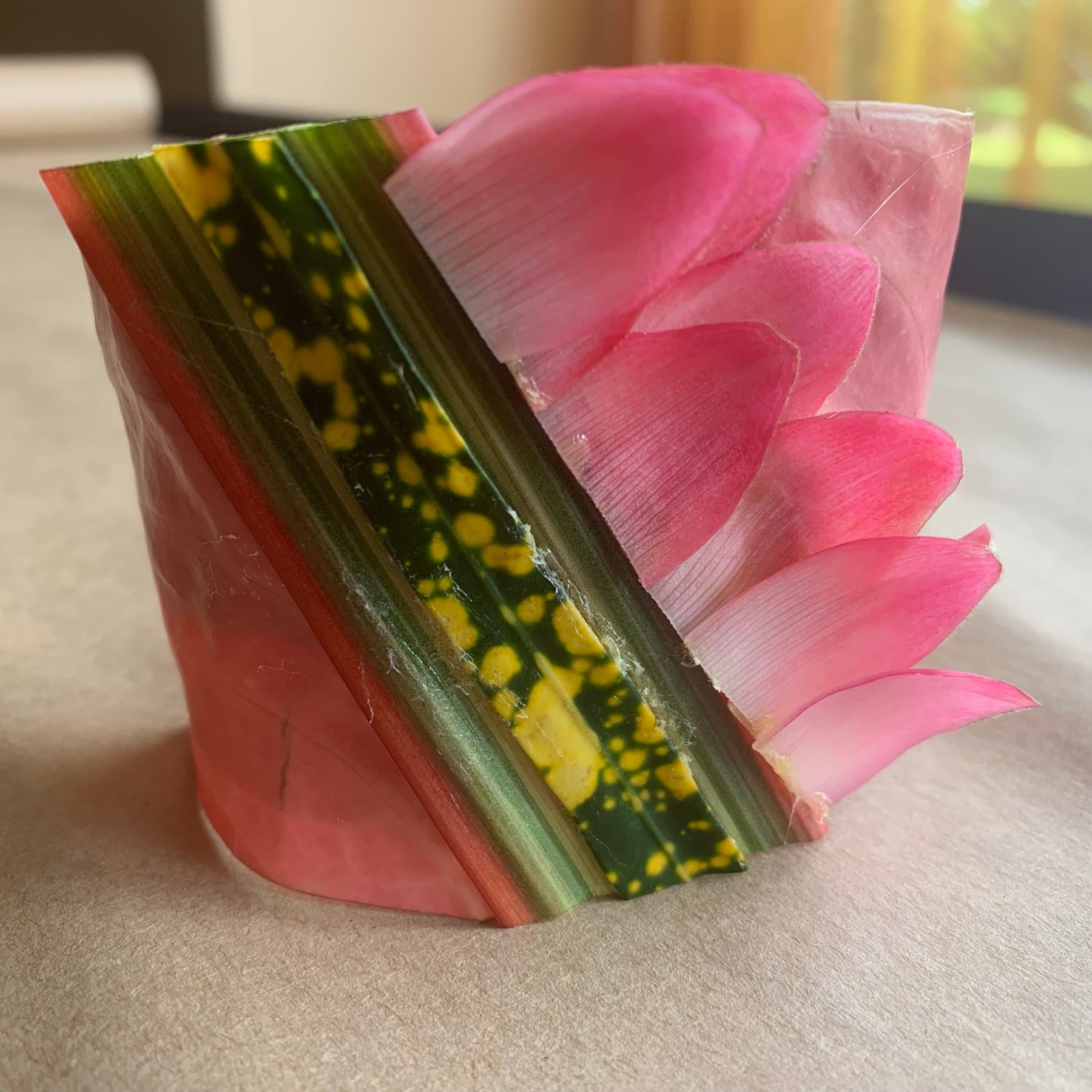 Fresh island flowers arranged by hand